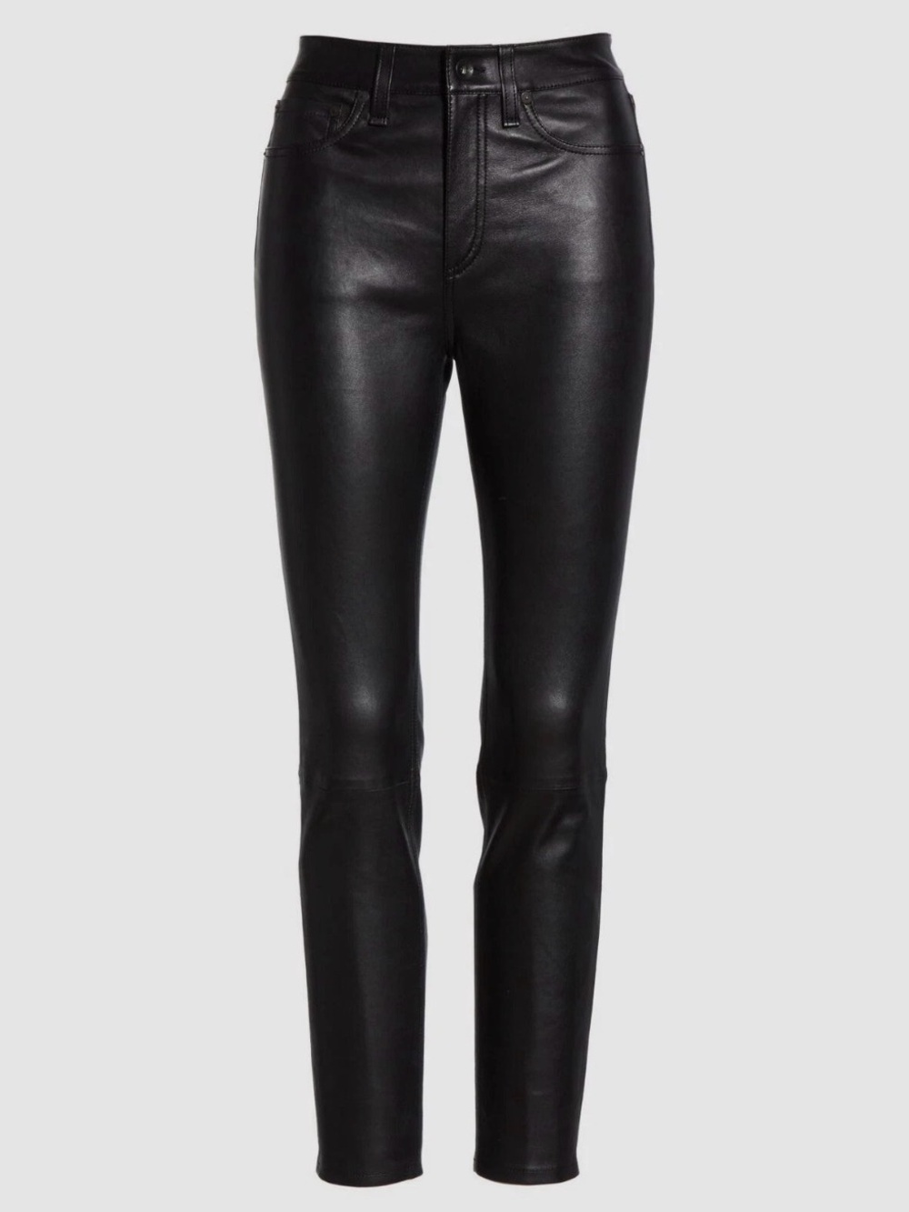 $995 Rag & Bone Women's Black 27 High-Rise Pants, Leather
